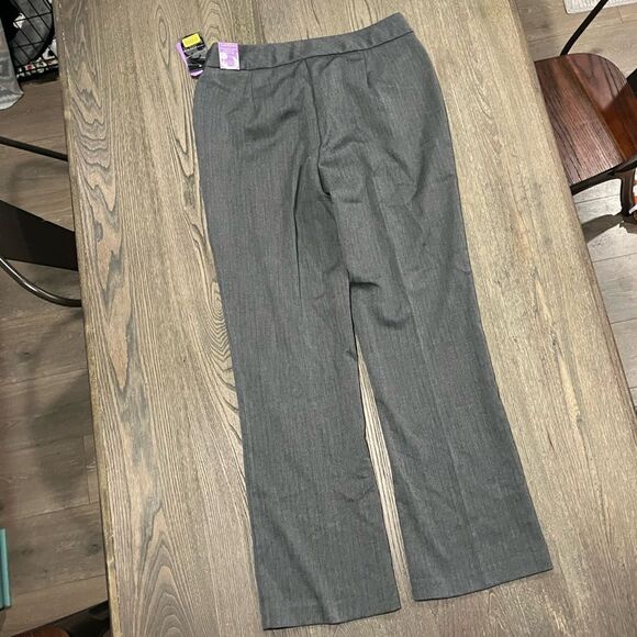 NWT Investments Barely Flare Leg Pants The PARK AVE Fit Stretch Gray 14 Long - Picture 12 of 12